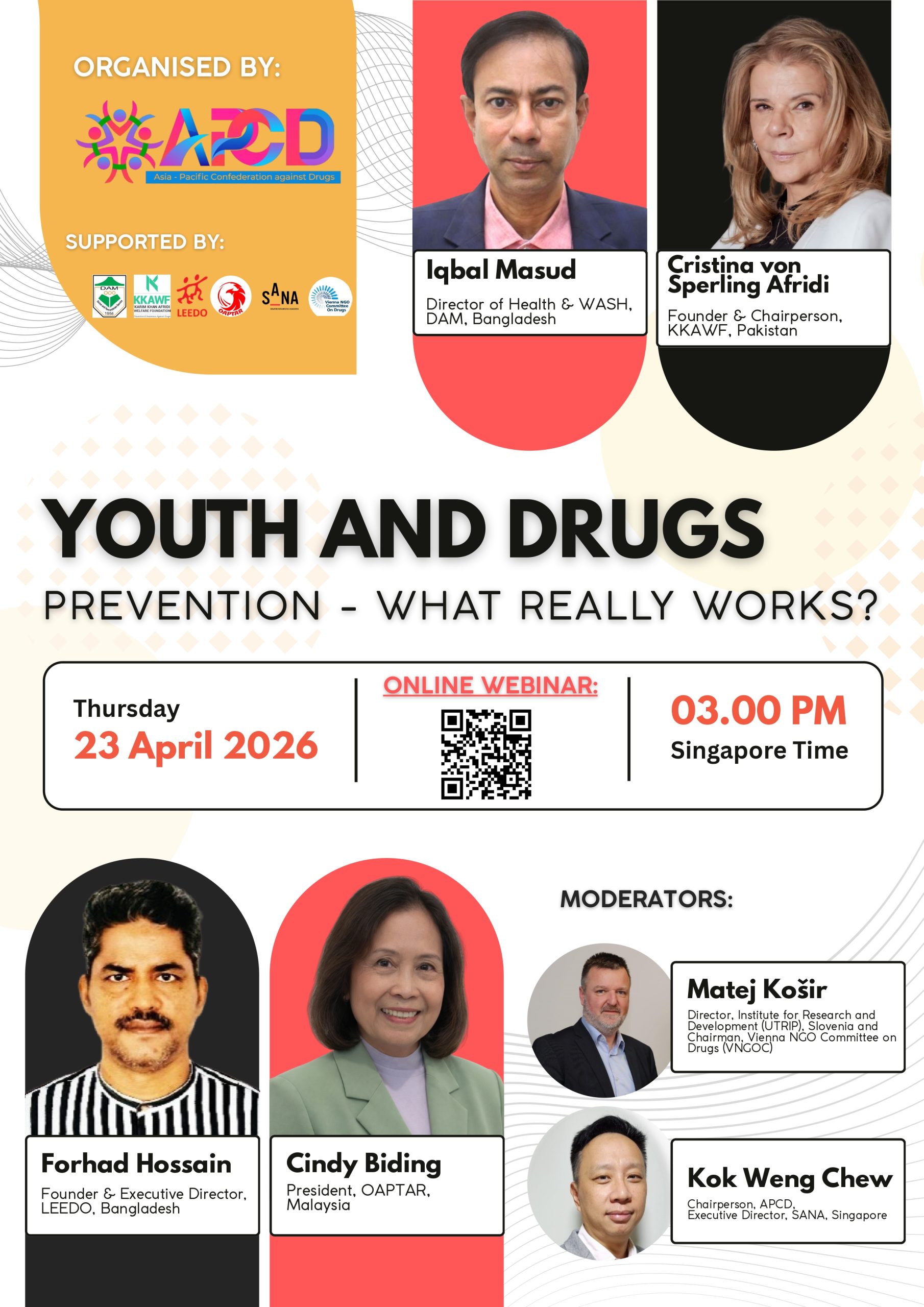 Asia-Pacific Confederation against Drugs (APCD) Webinar on Youth & Drugs in April and May 2026